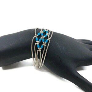 Liquid Silver and Turquoise Bead Bracelet